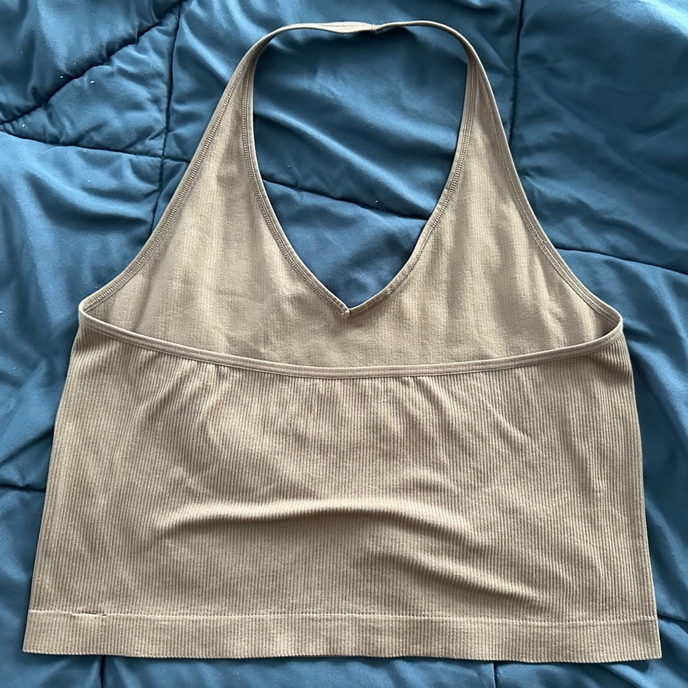 SO Ribbed Halter Top - Brown - Picture 2 of 3